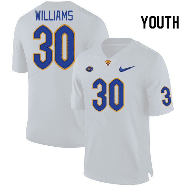 Youth #30 Caleb Williams Pitt Panthers College Football Jerseys Stitched Sale-White